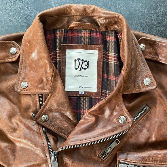 D73 Leather Biker Jacket - Picture 2 of 6